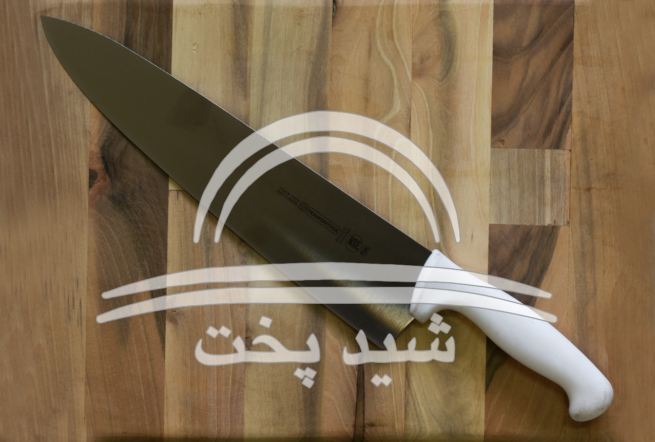 چاقو اشپزخانه قصابی  pedriano (sf ) دسته فایبرگلاس سفید لبه گرد 