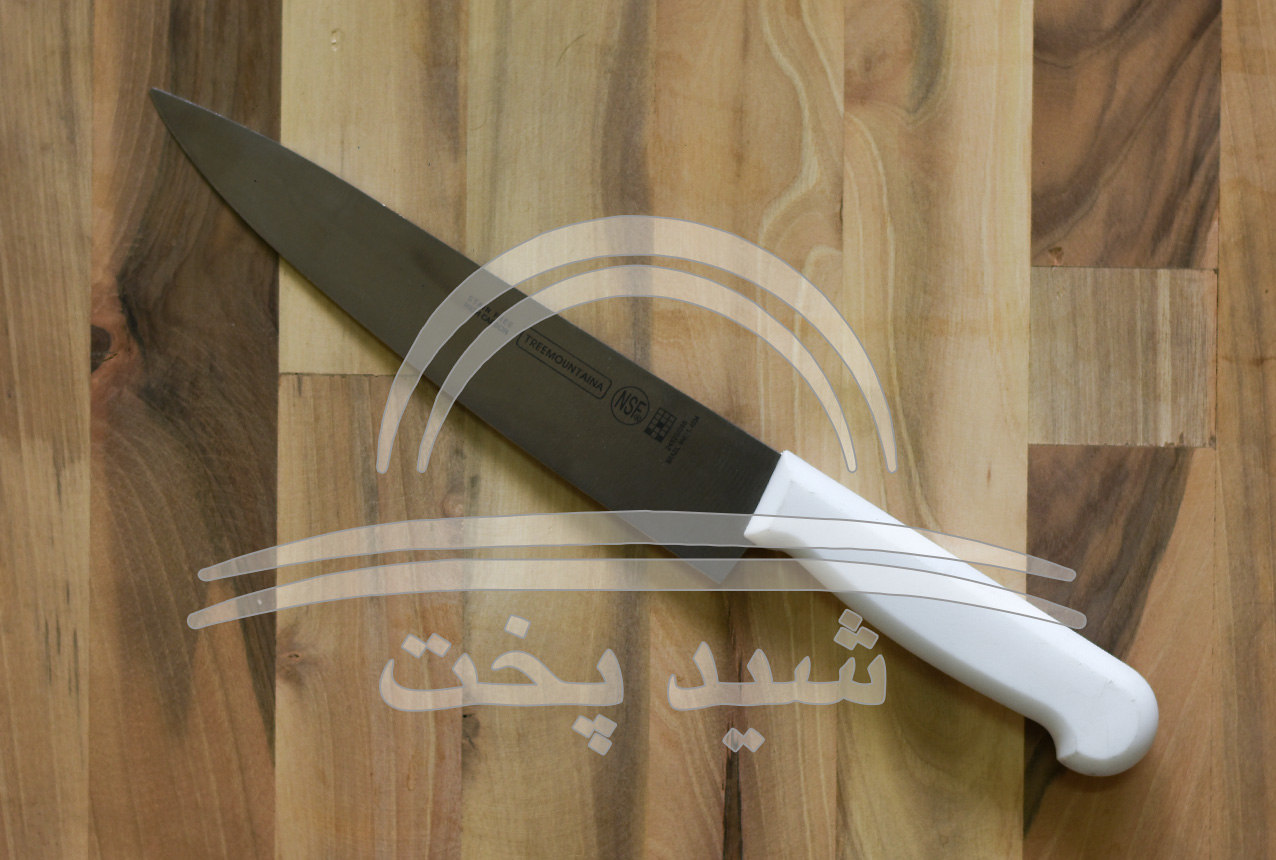چاقو اشپزخانه برگ زنی   pedriano (sf ) دسته فایبرگلاس سفید لبه گرد 